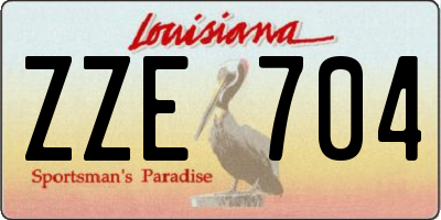 LA license plate ZZE704