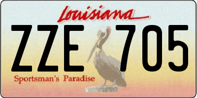 LA license plate ZZE705