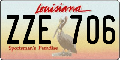 LA license plate ZZE706