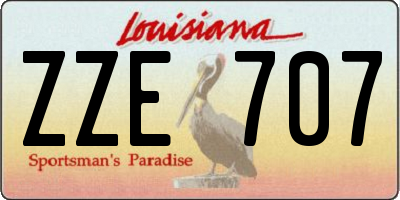 LA license plate ZZE707