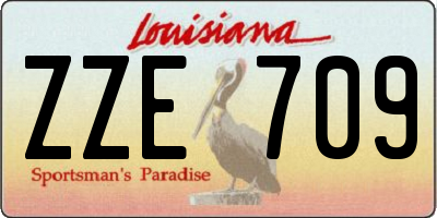 LA license plate ZZE709