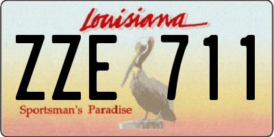 LA license plate ZZE711