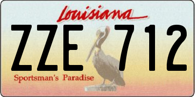 LA license plate ZZE712