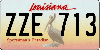 LA license plate ZZE713