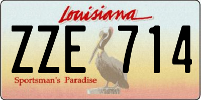 LA license plate ZZE714