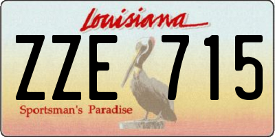 LA license plate ZZE715