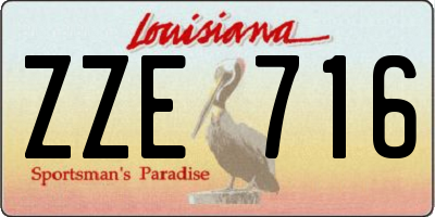 LA license plate ZZE716