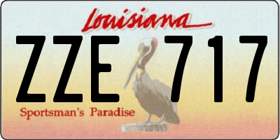 LA license plate ZZE717