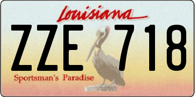 LA license plate ZZE718