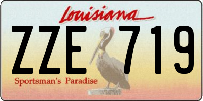 LA license plate ZZE719