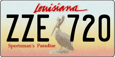 LA license plate ZZE720