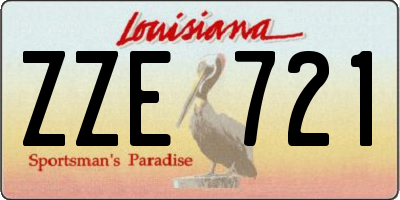 LA license plate ZZE721