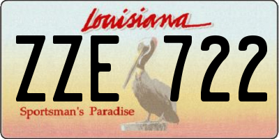 LA license plate ZZE722