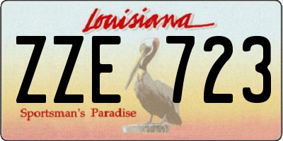 LA license plate ZZE723