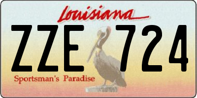 LA license plate ZZE724