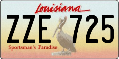 LA license plate ZZE725