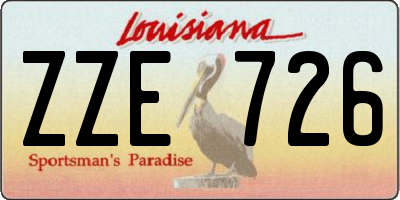 LA license plate ZZE726