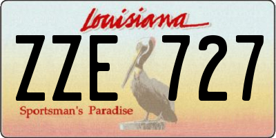 LA license plate ZZE727