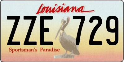 LA license plate ZZE729