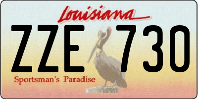 LA license plate ZZE730