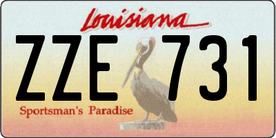 LA license plate ZZE731