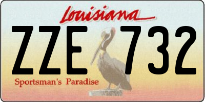 LA license plate ZZE732