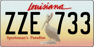 LA license plate ZZE733