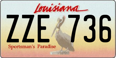 LA license plate ZZE736