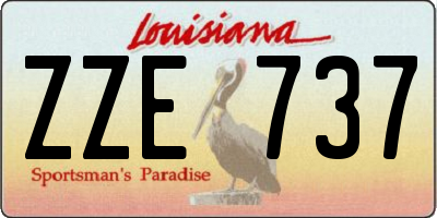 LA license plate ZZE737