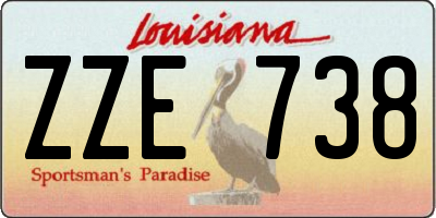 LA license plate ZZE738