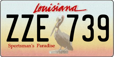 LA license plate ZZE739