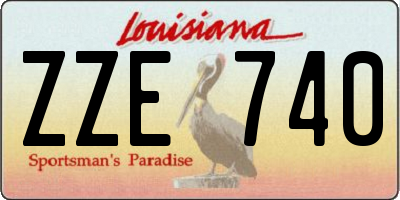 LA license plate ZZE740