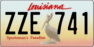 LA license plate ZZE741