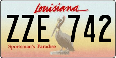 LA license plate ZZE742