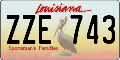 LA license plate ZZE743