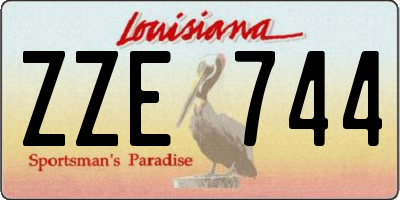 LA license plate ZZE744