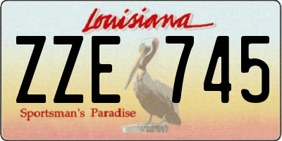 LA license plate ZZE745