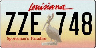 LA license plate ZZE748