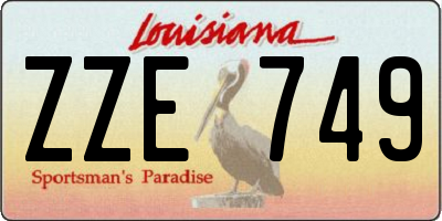 LA license plate ZZE749