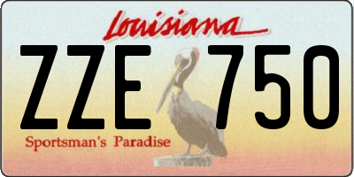 LA license plate ZZE750