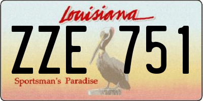 LA license plate ZZE751