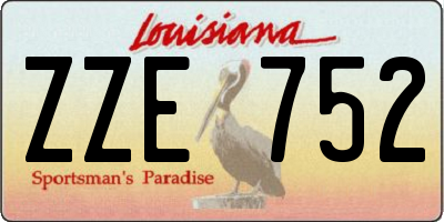 LA license plate ZZE752