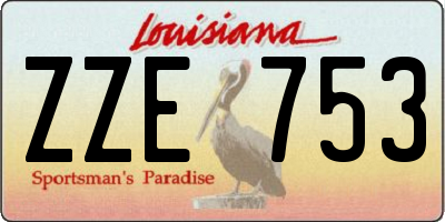 LA license plate ZZE753