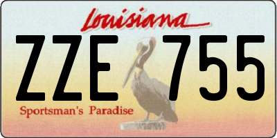 LA license plate ZZE755