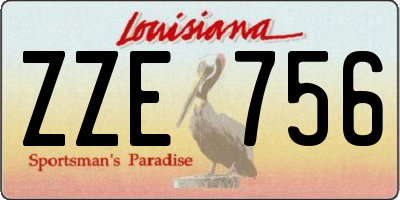 LA license plate ZZE756