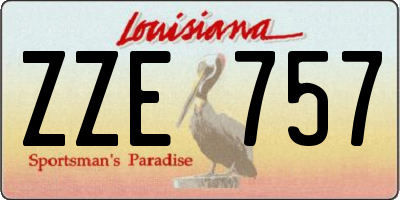 LA license plate ZZE757