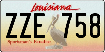 LA license plate ZZE758