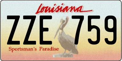 LA license plate ZZE759