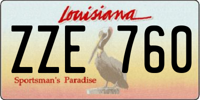 LA license plate ZZE760