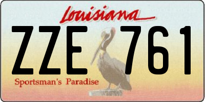 LA license plate ZZE761